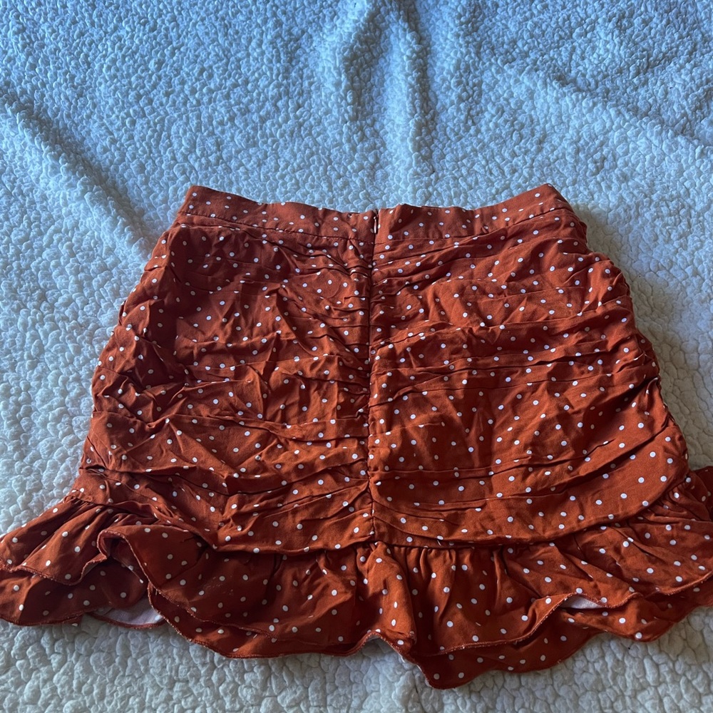 LA Hearts orange ruffle skirt